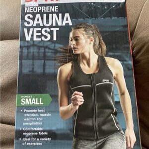 SPRI Women's Neoprene Sauna Vest Black Full Zip Design Size Small New